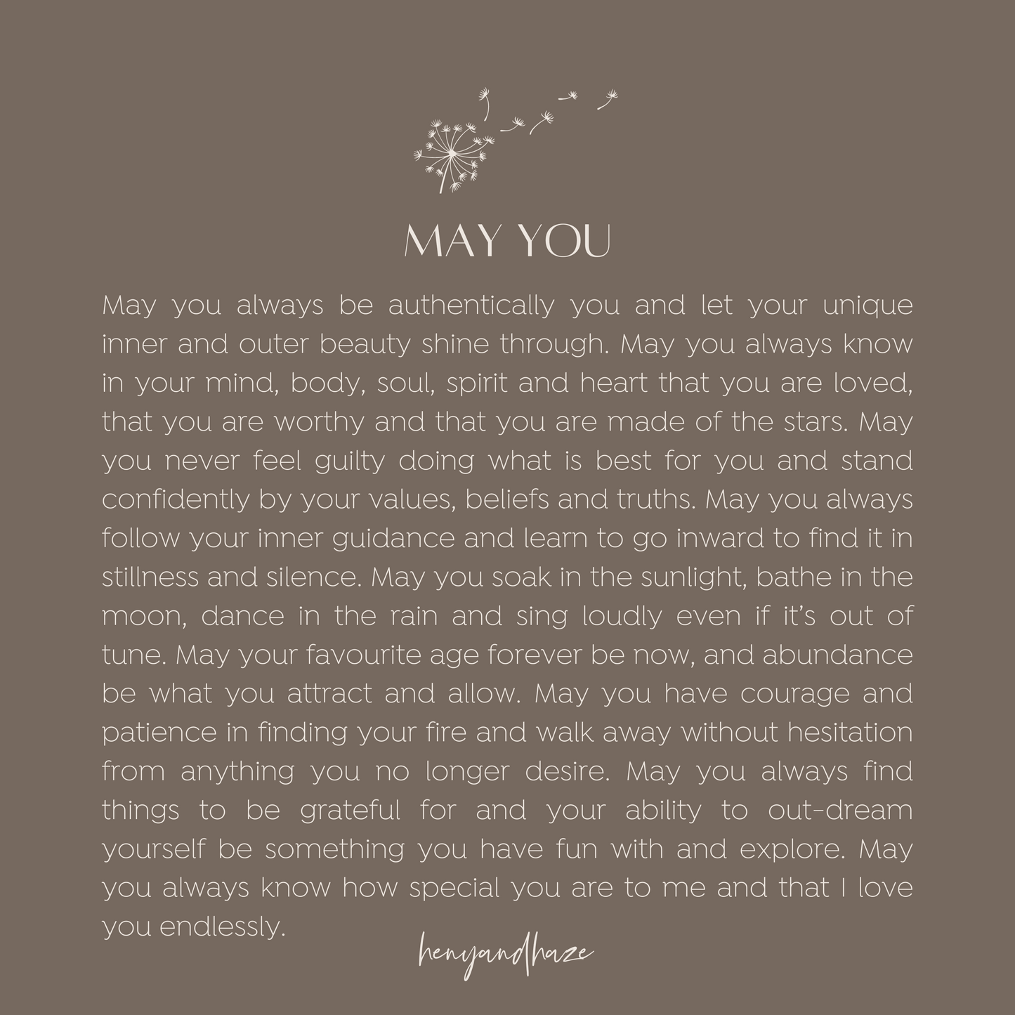 “May You” A4 Print Original Poem